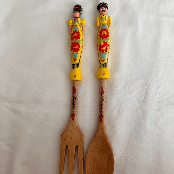 Kitsch Wooden Spoon and Fork - Budapest Characters - Never Been Used - Picture 8 of 9